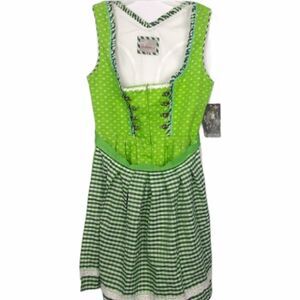 stockerpoint alpine team green gingham dress
